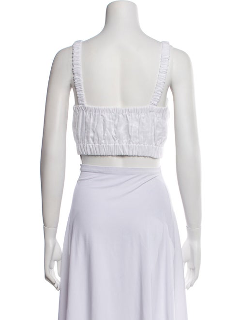 Dissh Linen Square Neckline Crop Top