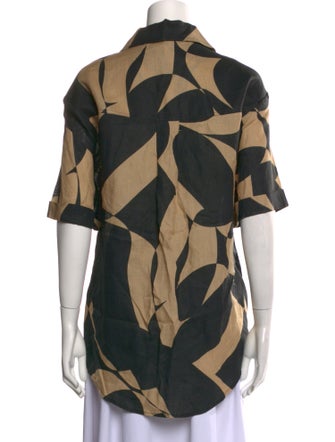 Dissh Linen Printed Button-Up Top