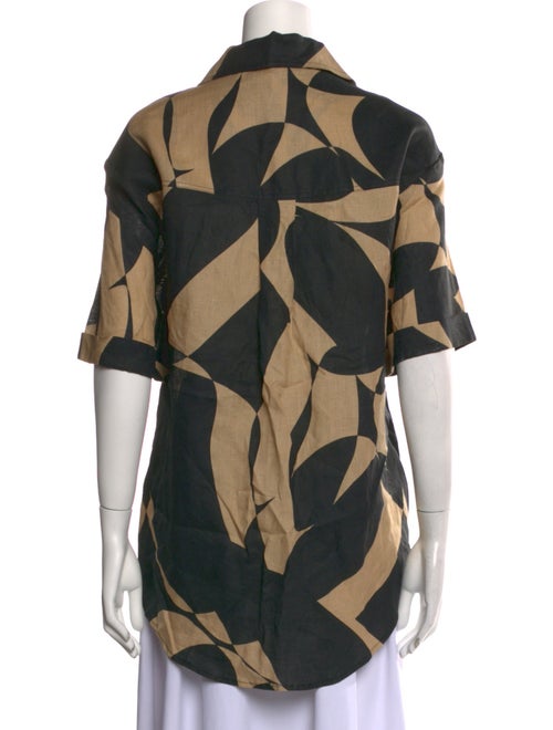 Dissh Linen Printed Button-Up Top