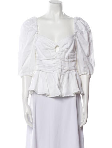 Dissh Tops Linen Square Neckline Crop Top US 8 | M