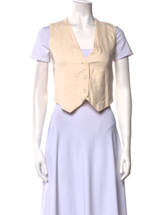 Dissh Linen V-Neck Crop Top