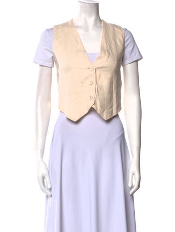 Dissh Tops Linen V-Neck Crop Top US 2 | XS