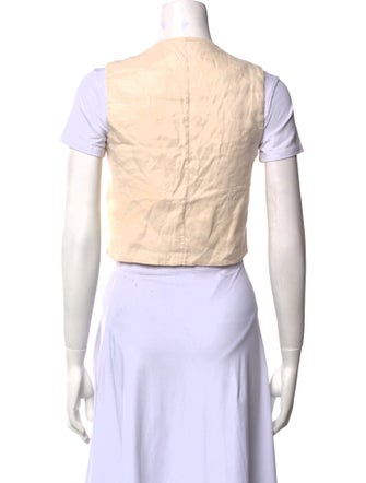 Dissh Linen V-Neck Crop Top