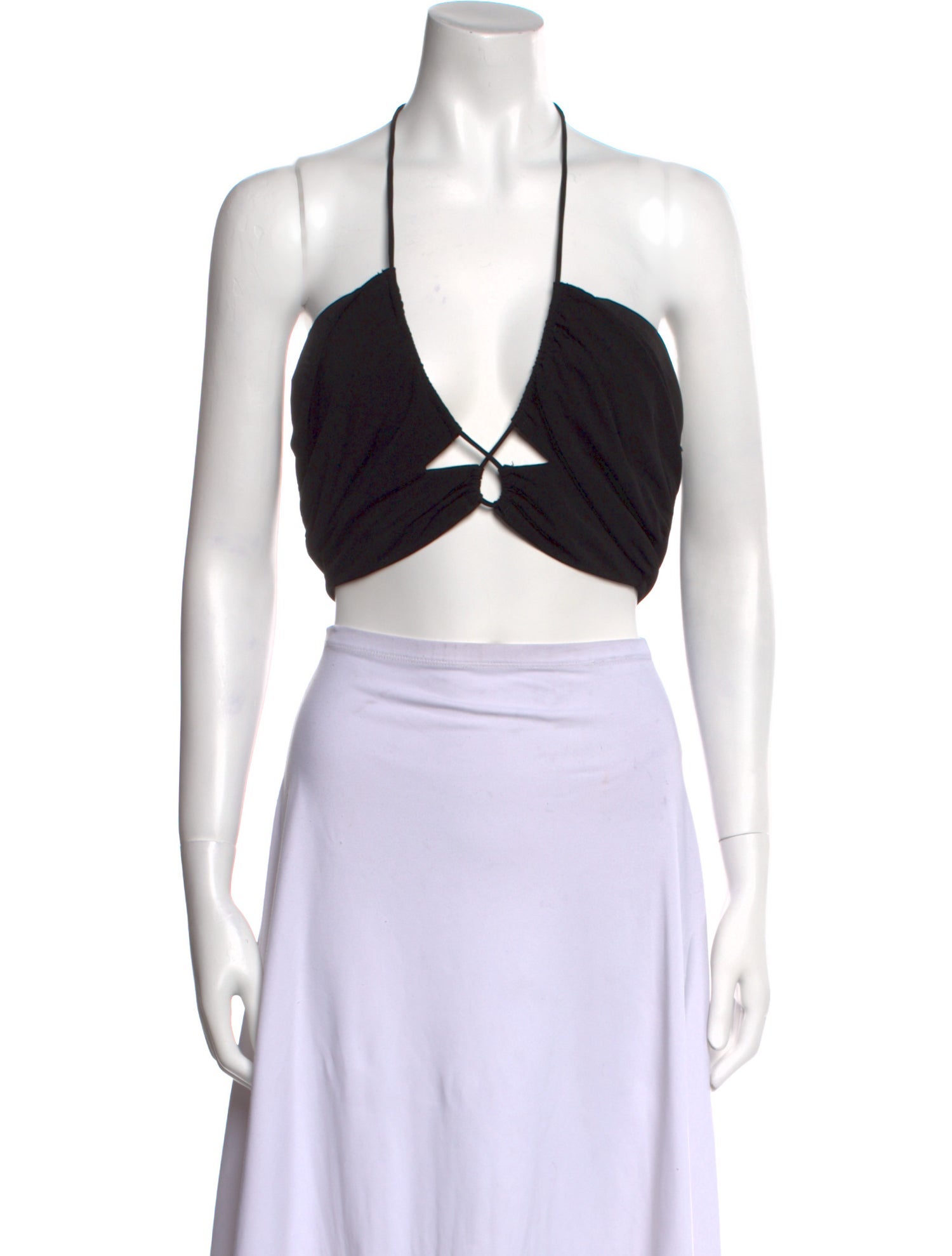 Dissh Plunge Neckline Sleeveless Crop Top