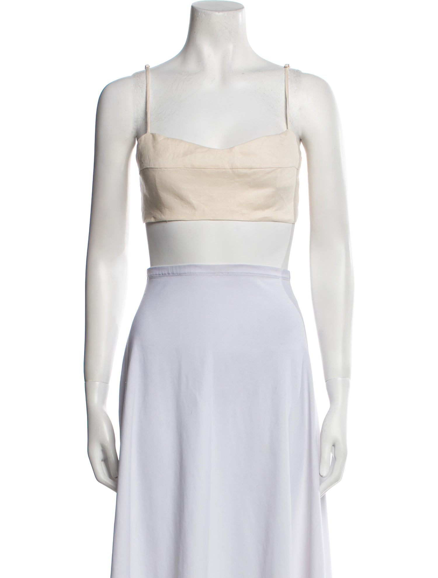 Dissh Linen Square Neckline Crop Top