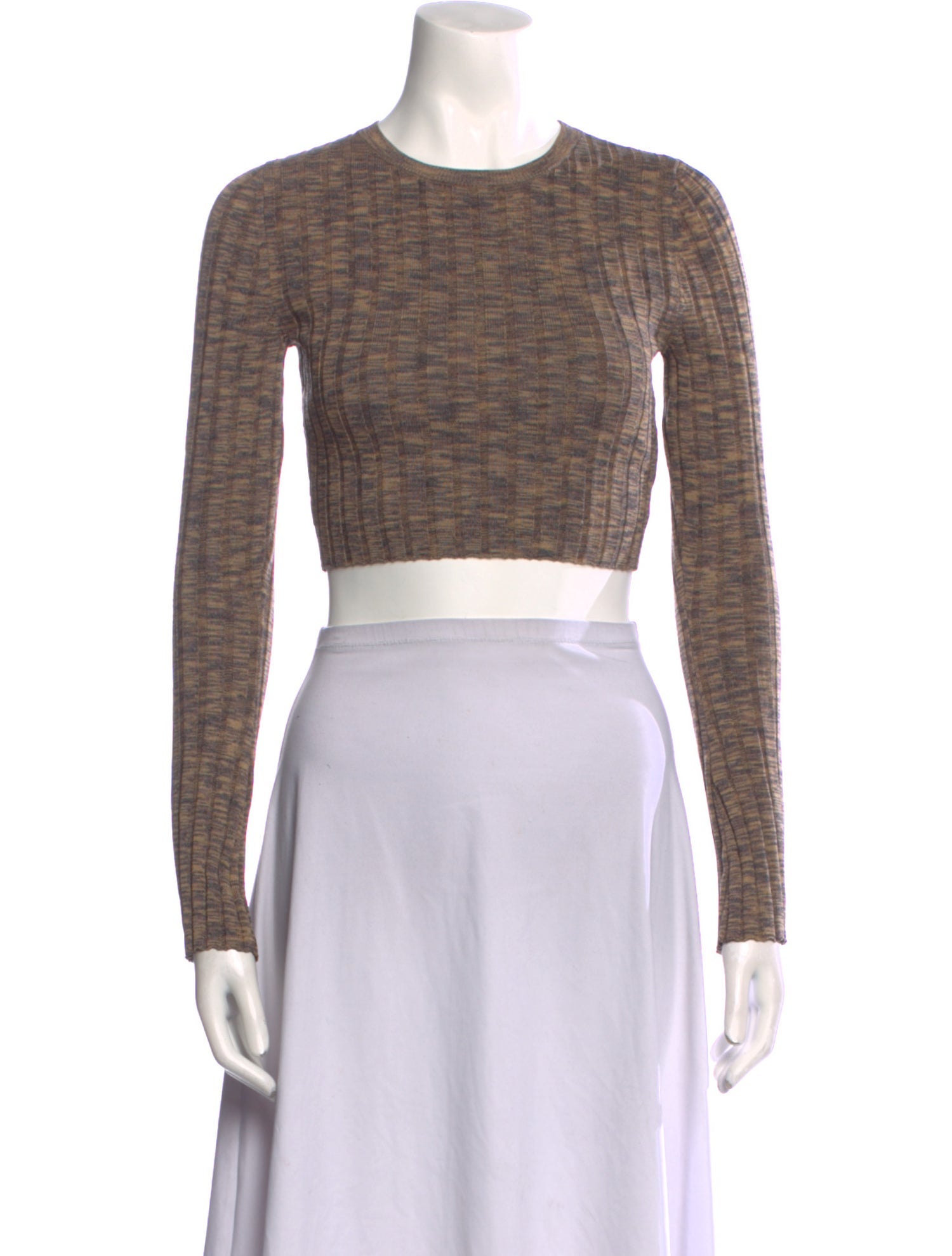 Dissh Crew Neck Long Sleeve Crop Top