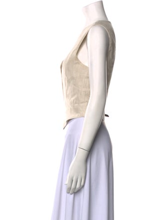 Dissh Linen V-Neck Crop Top