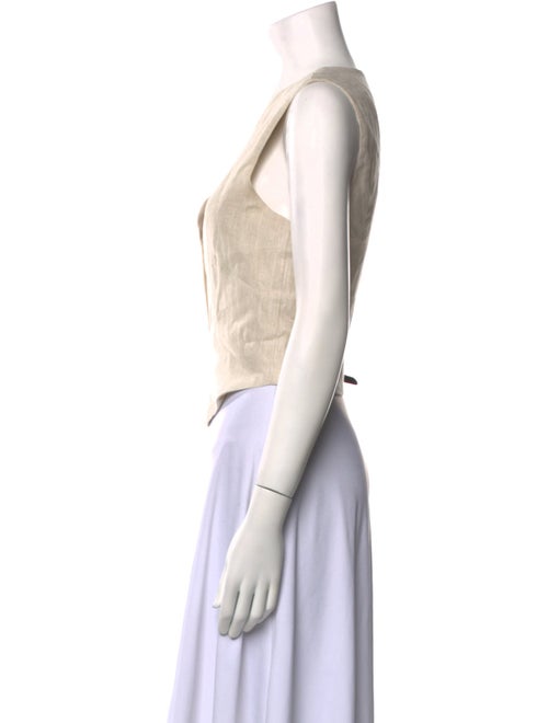 Dissh Linen V-Neck Crop Top