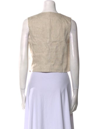 Dissh Linen V-Neck Crop Top