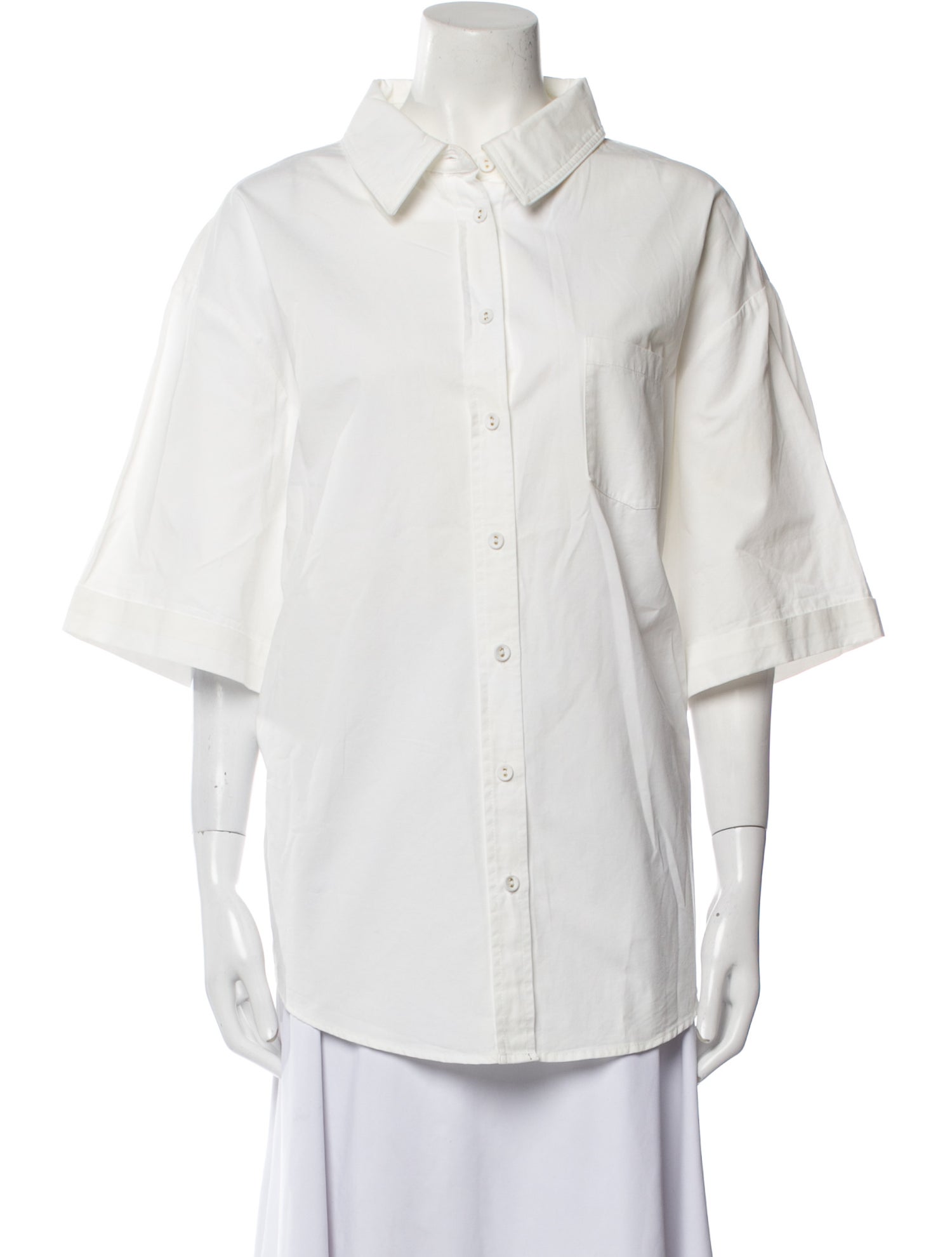 Dissh Three-Quarter Sleeve Button-Up Top