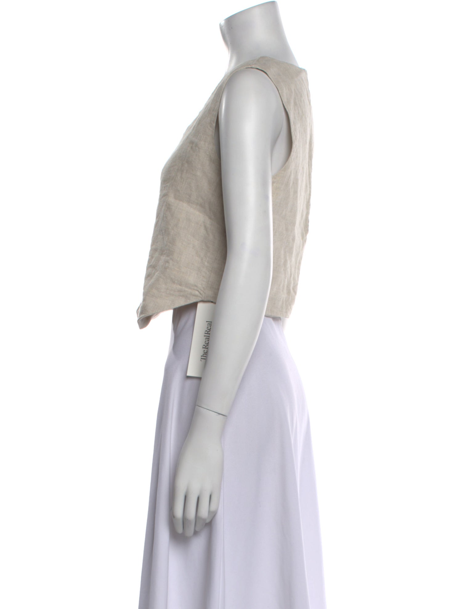Dissh Linen V-Neck Crop Top