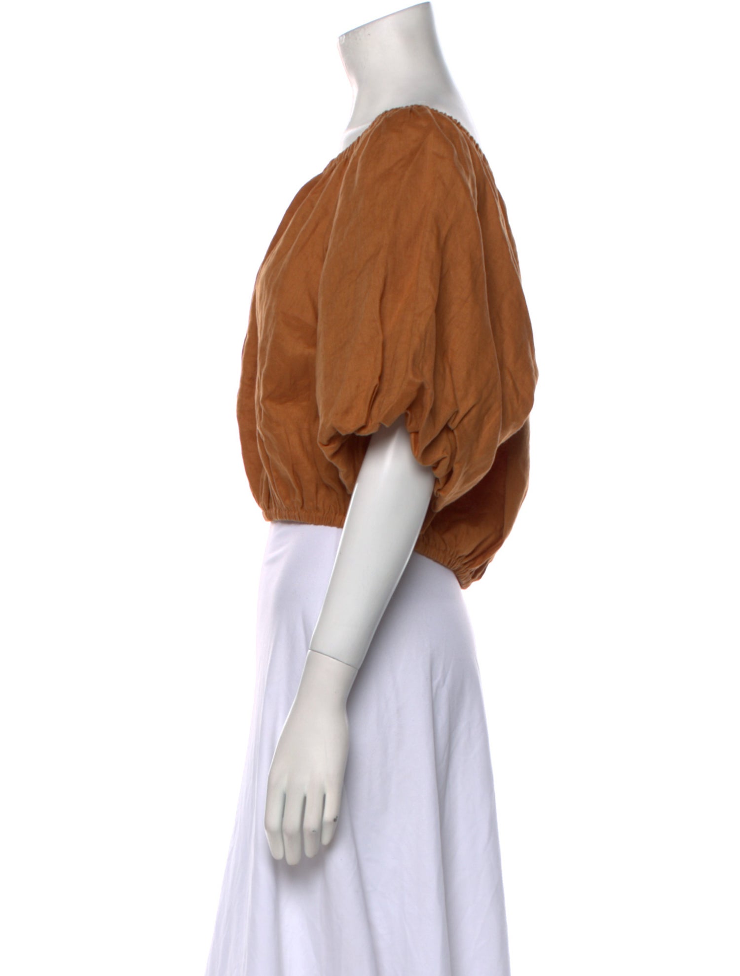 Dissh Linen Off-The-Shoulder Crop Top