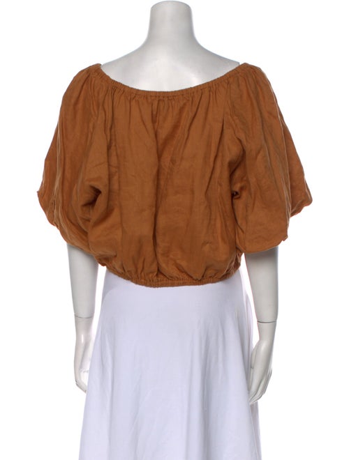 Dissh Linen Off-The-Shoulder Crop Top
