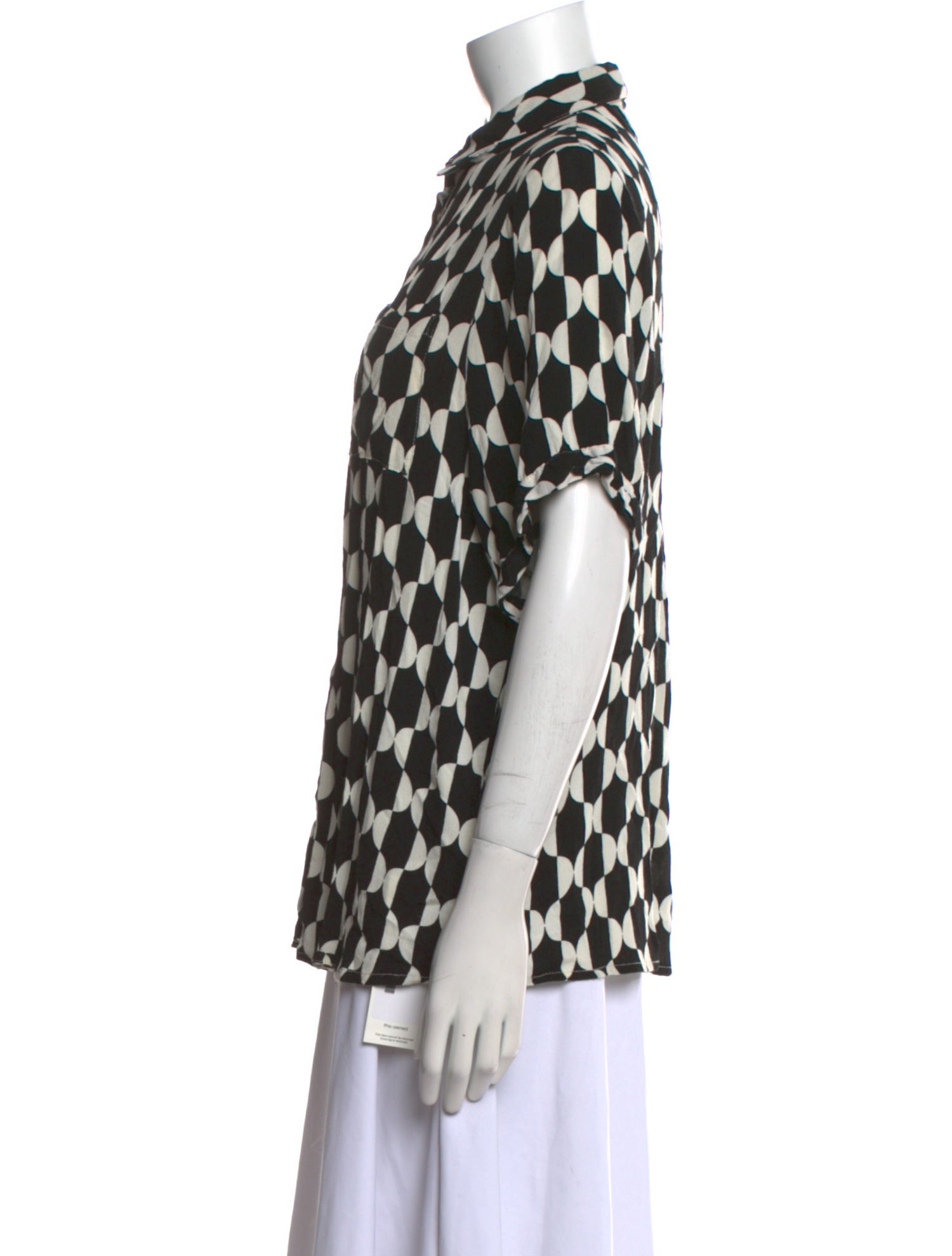 Dissh Printed Short Sleeve Button-Up Top