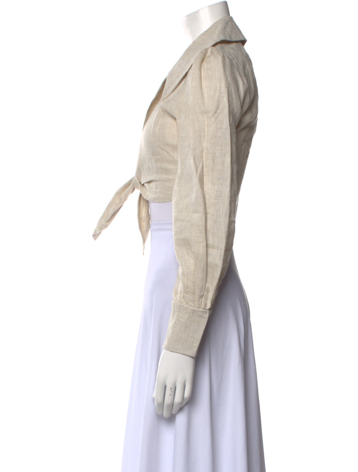 Dissh Linen Long Sleeve Crop Top