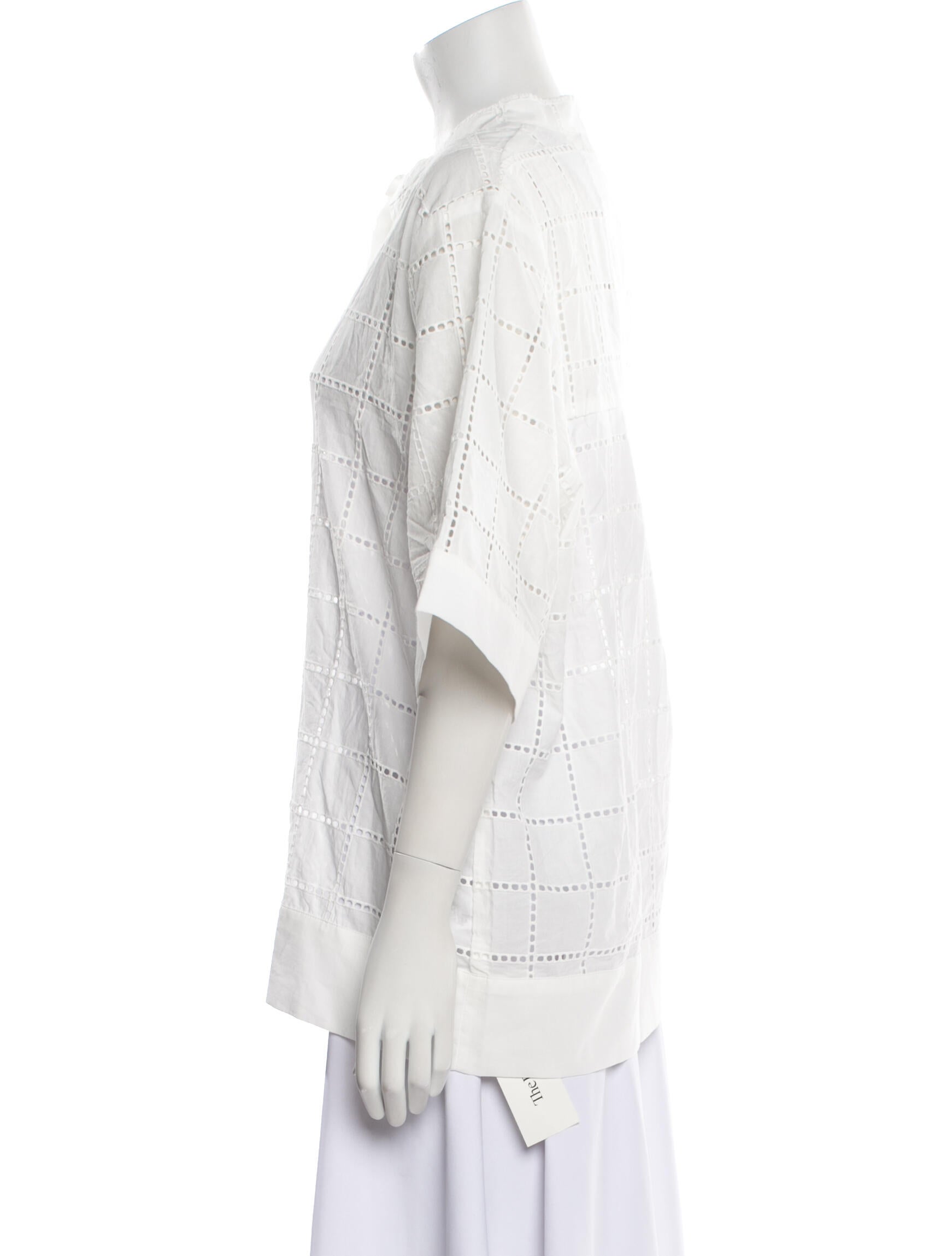 Dissh V-Neck Three-Quarter Sleeve Button-Up Top w/ Tags