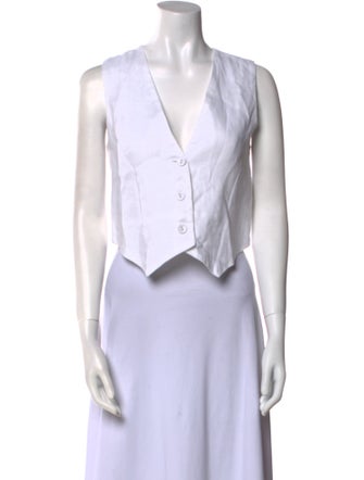 Dissh Linen V-Neck Crop Top