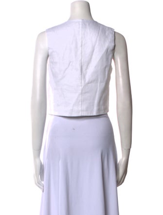 Dissh Linen V-Neck Crop Top