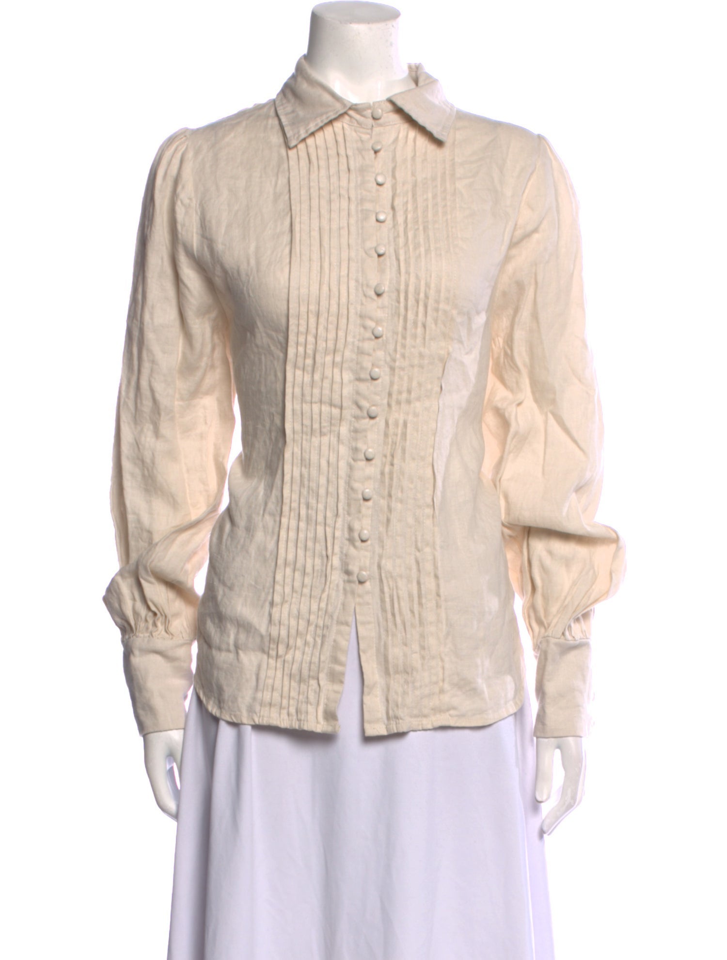 Dissh Linen Long Sleeve Button-Up Top