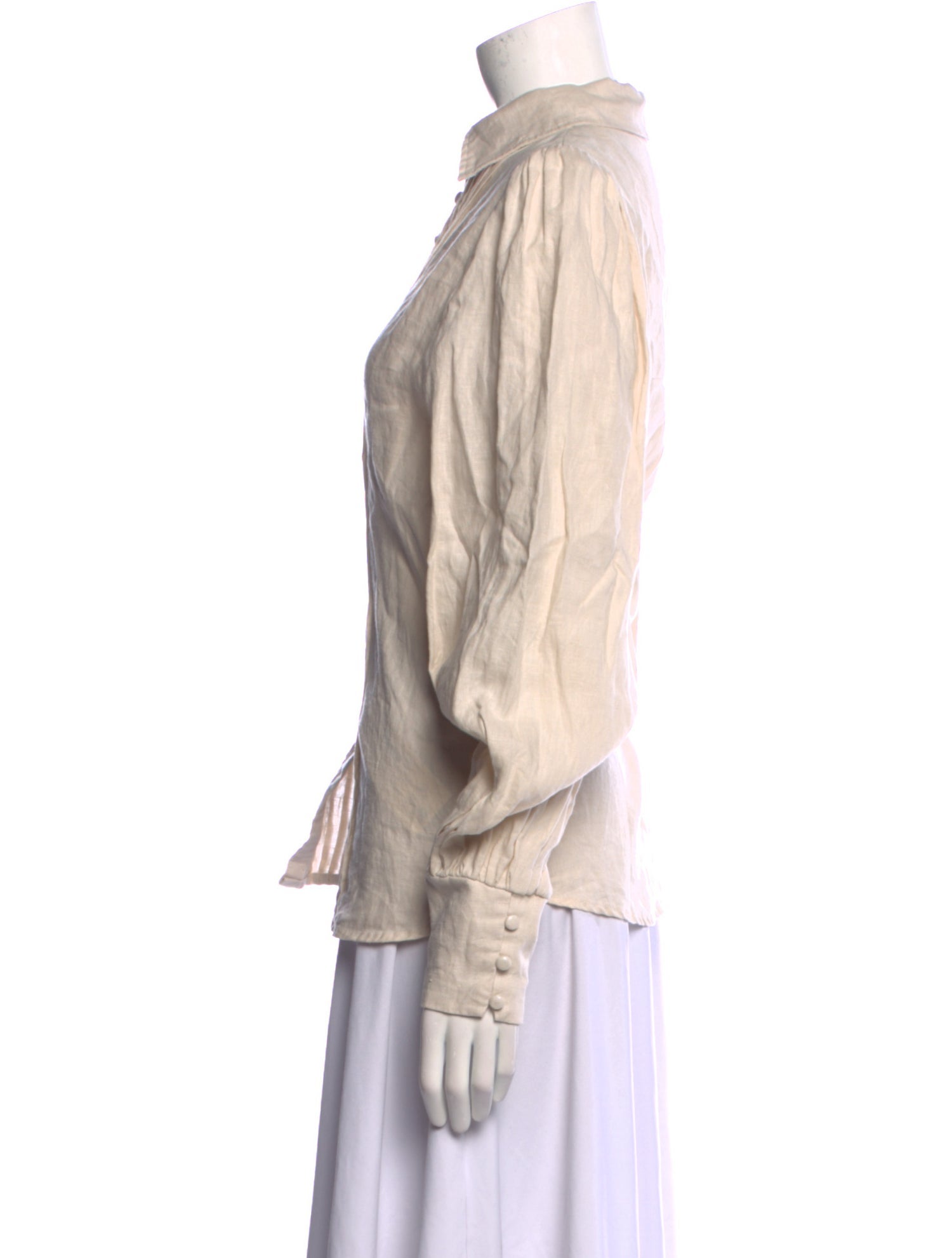 Dissh Linen Long Sleeve Button-Up Top