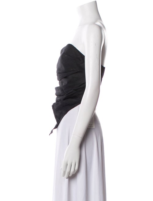 Dissh Linen Strapless Crop Top