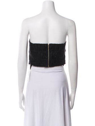 Dissh Linen Strapless Crop Top