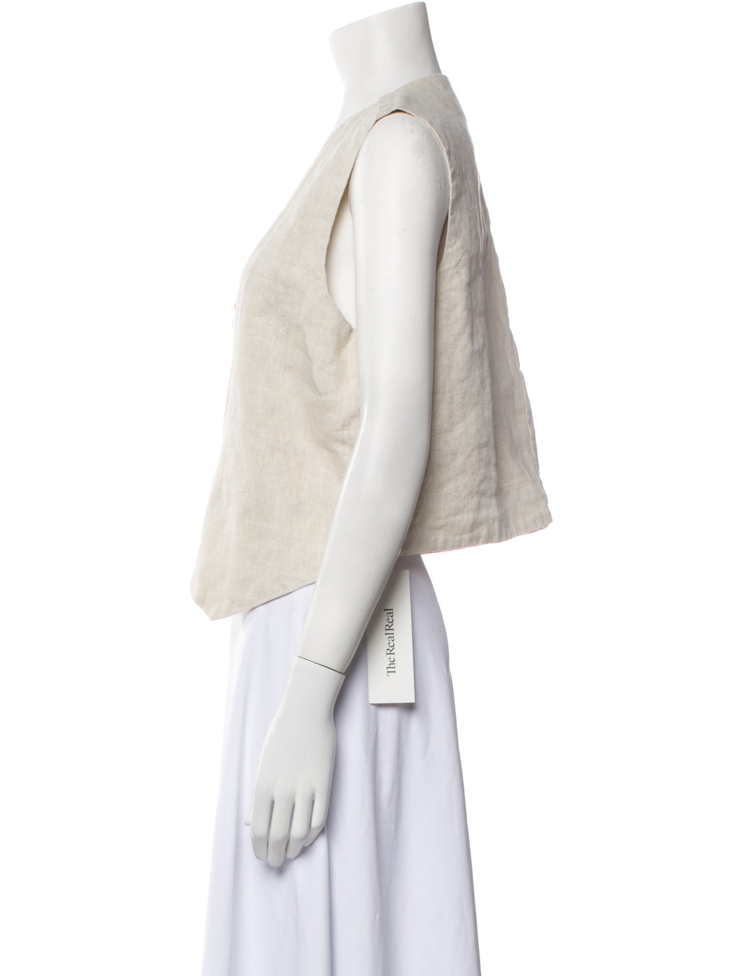 Dissh Linen V-Neck Crop Top