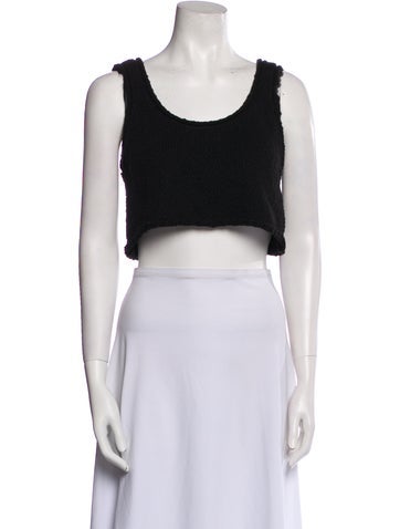 Dissh Tops Scoop Neck Sleeveless Crop Top S