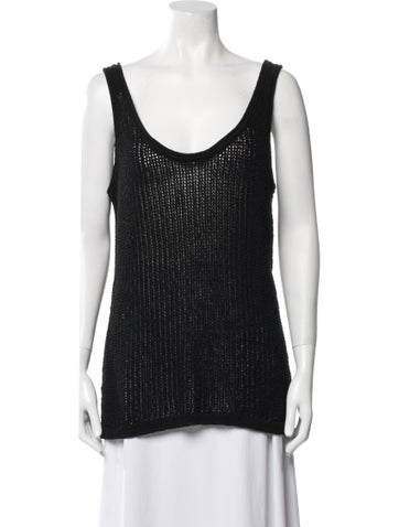 Dissh Tops Scoop Neck Sleeveless Top L