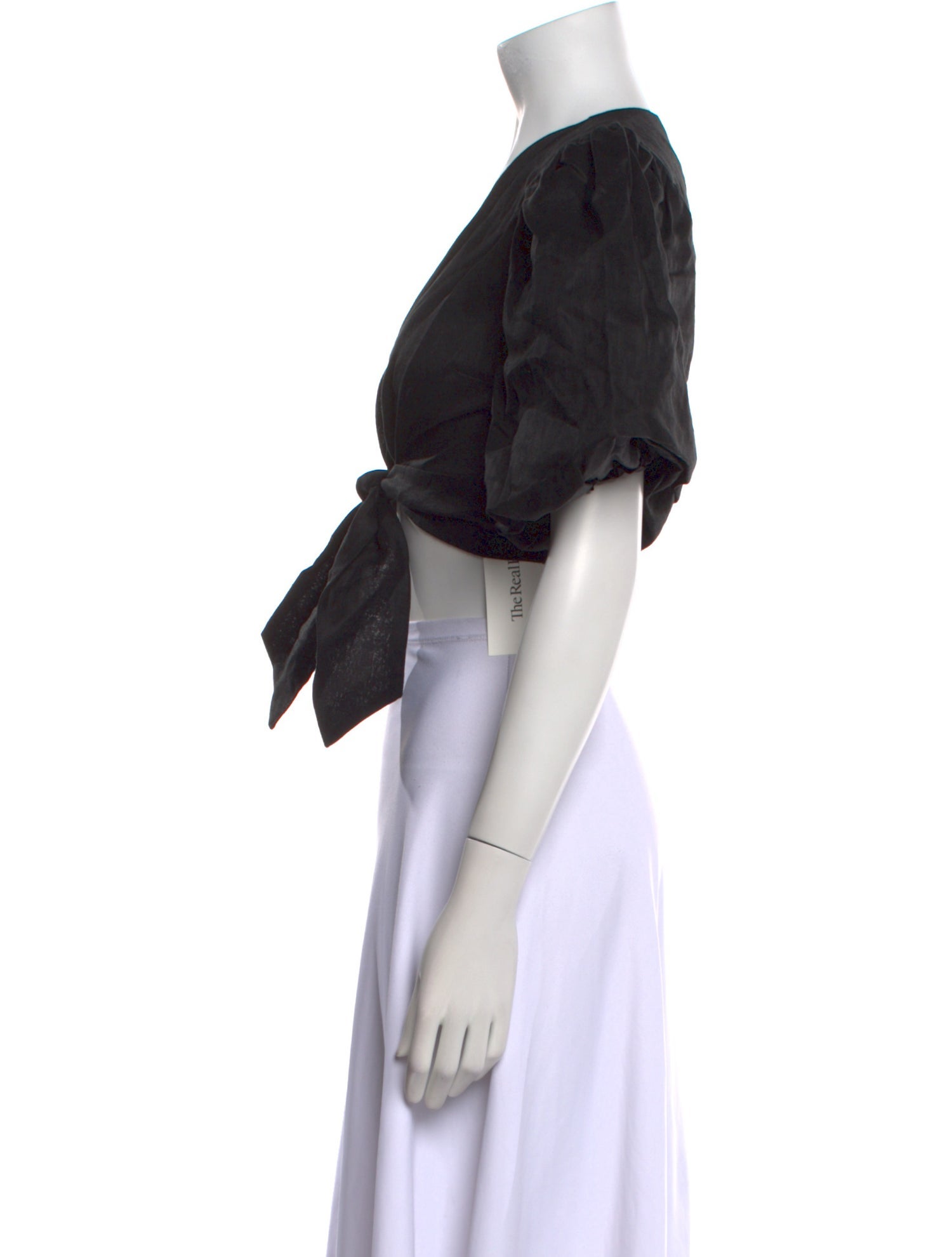 Dissh Linen V-Neck Crop Top