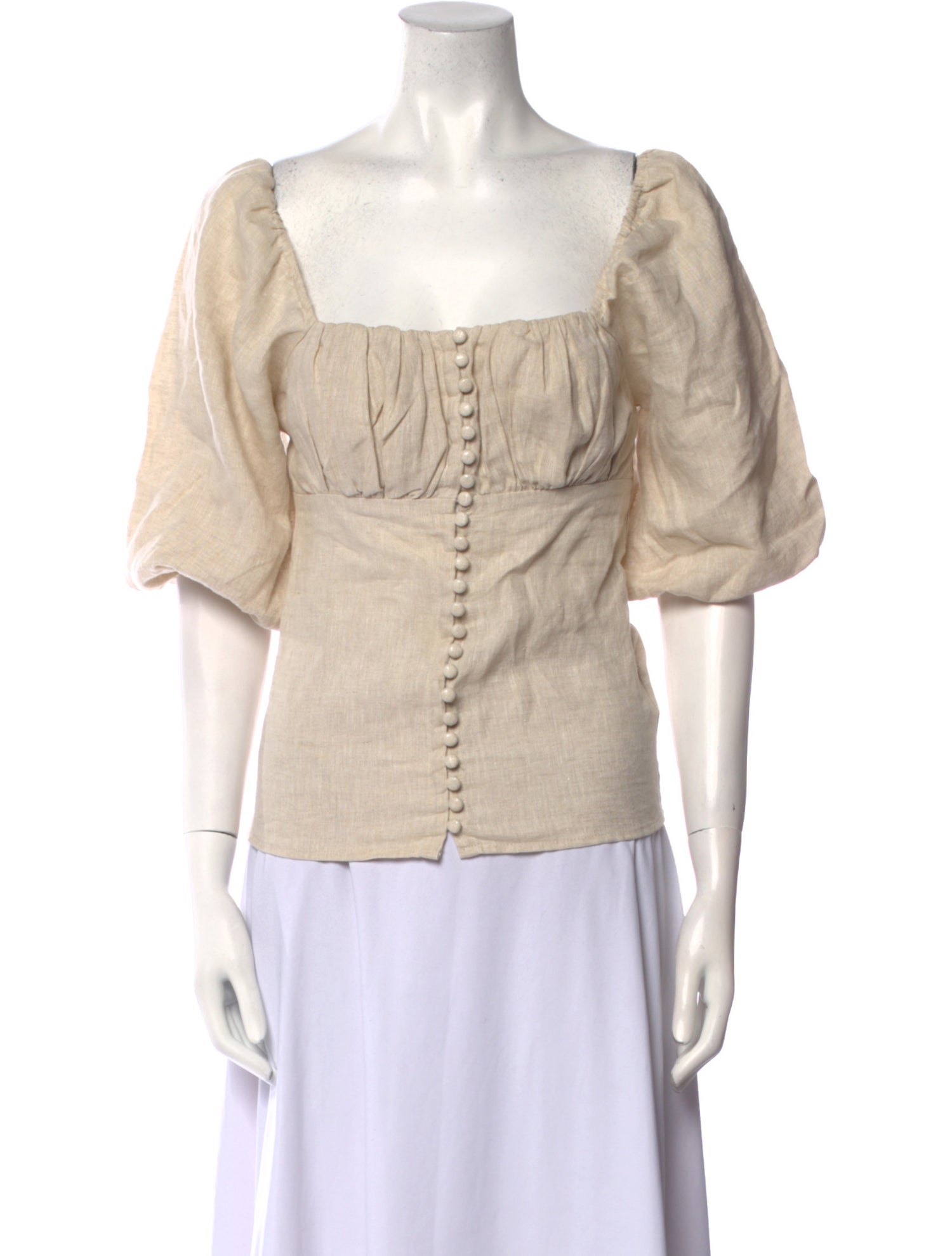 Dissh Linen Square Neckline Top