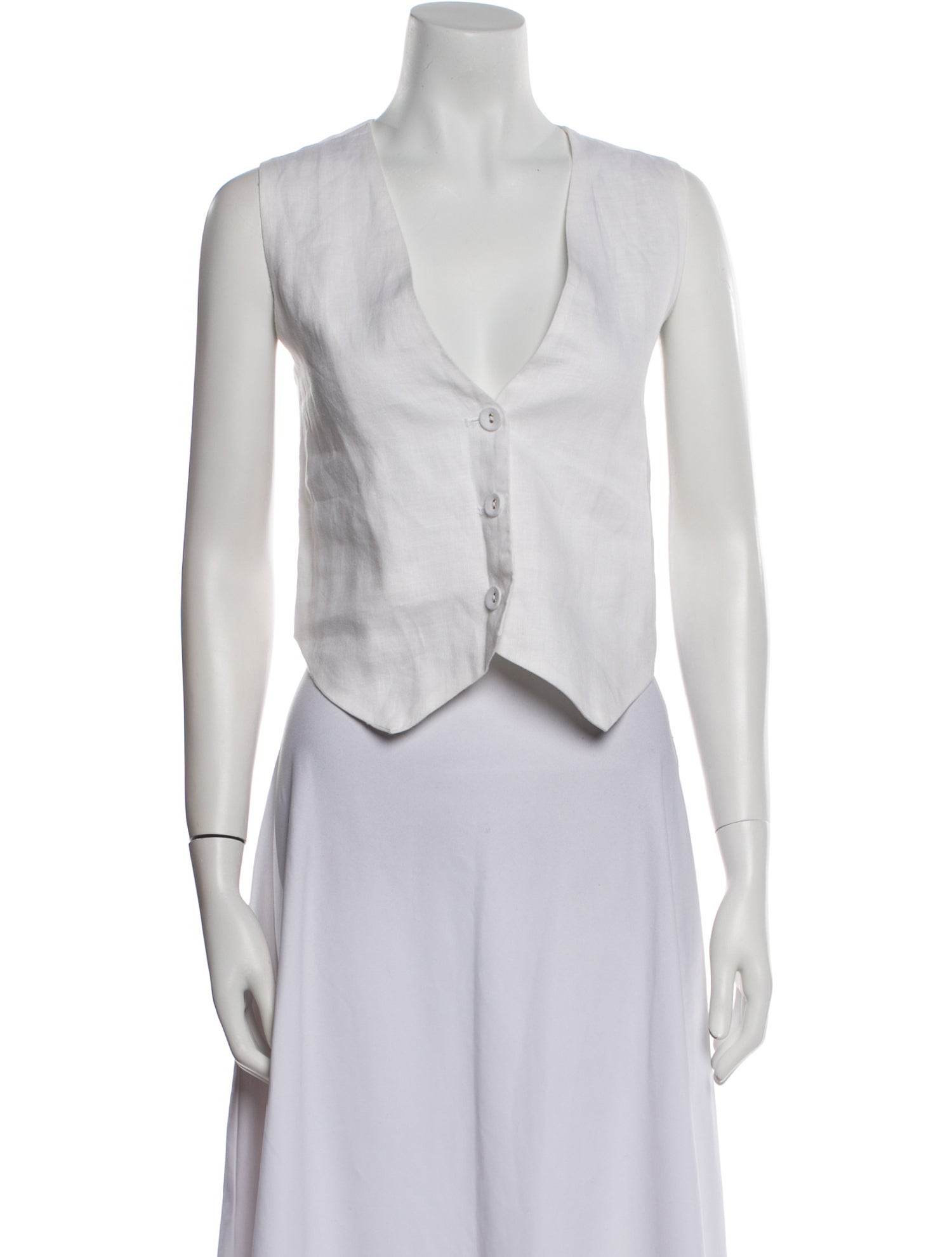 Dissh Linen V-Neck Crop Top