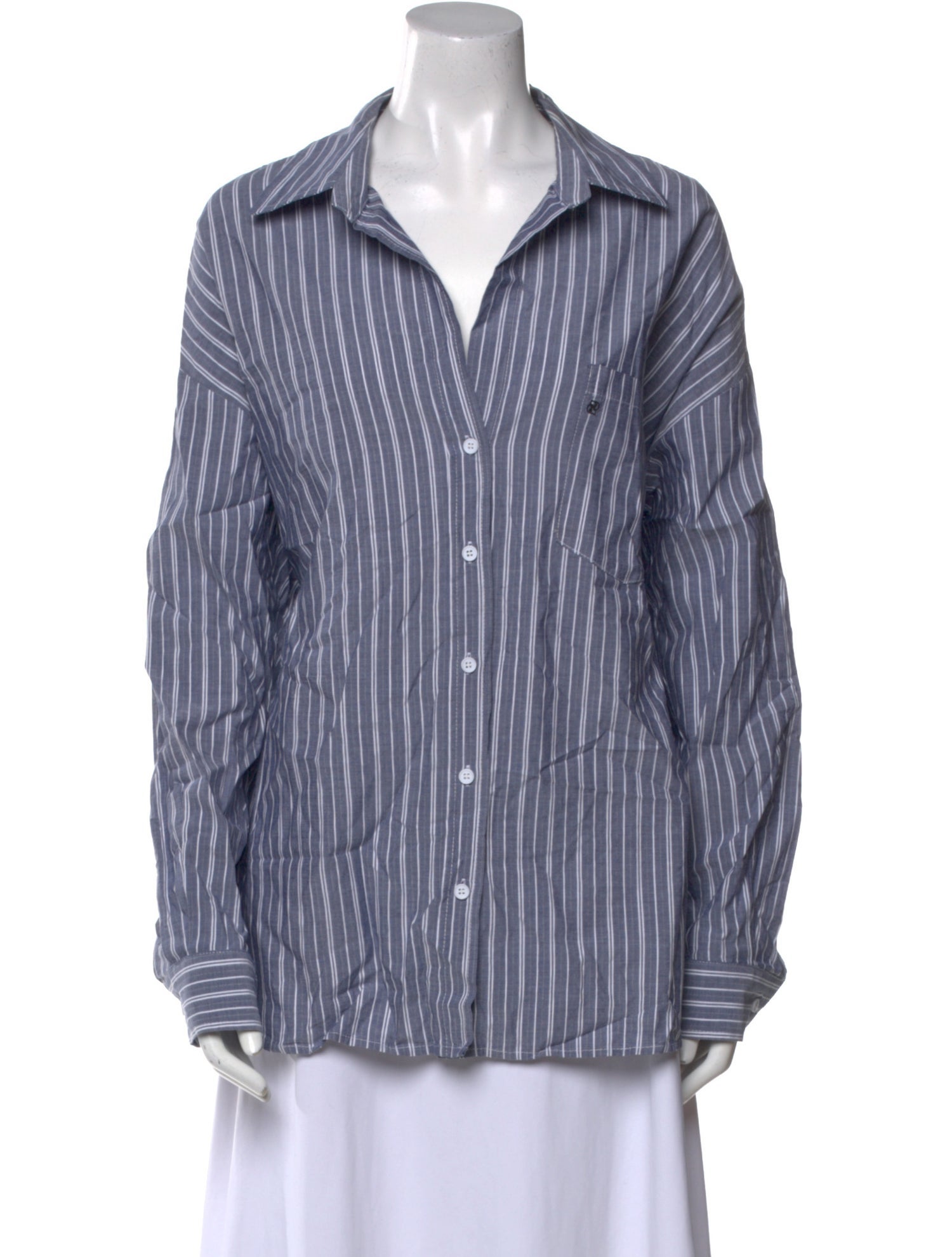 Dissh Striped Long Sleeve Button-Up Top