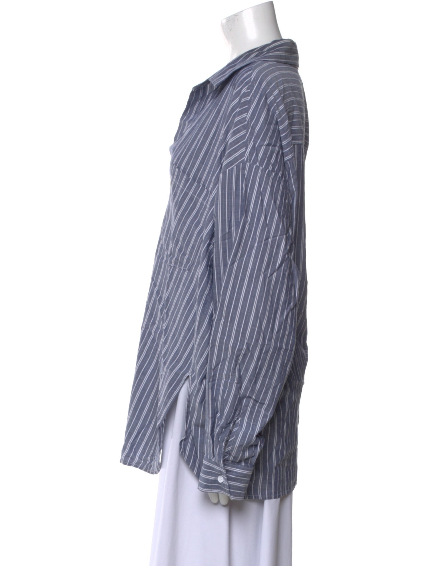 Dissh Striped Long Sleeve Button-Up Top