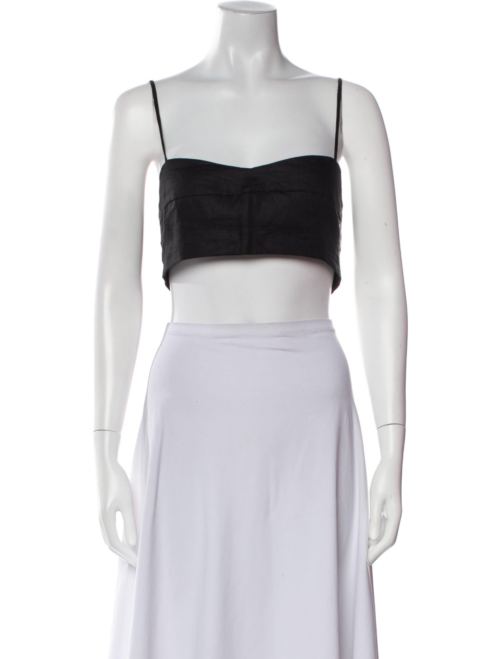 Dissh Linen Square Neckline Crop Top