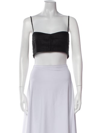 Dissh Linen Square Neckline Crop Top