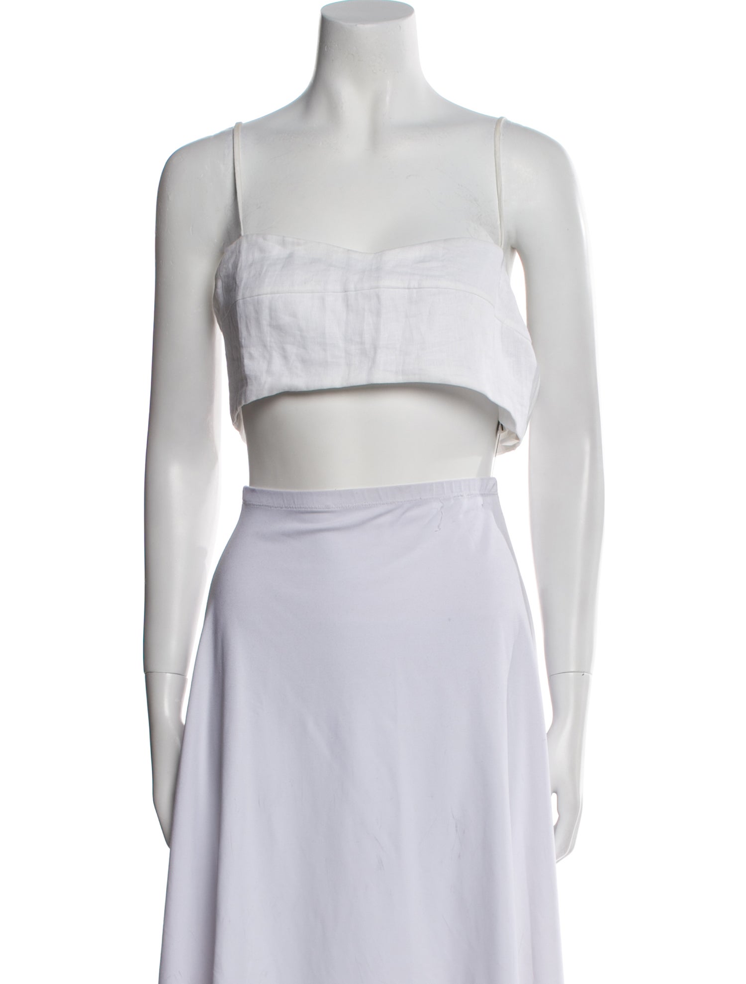 Dissh Linen Square Neckline Crop Top