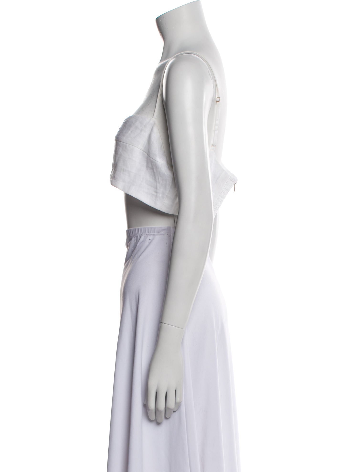 Dissh Linen Square Neckline Crop Top