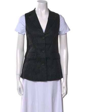 Dissh Linen V-Neck Button-Up Top