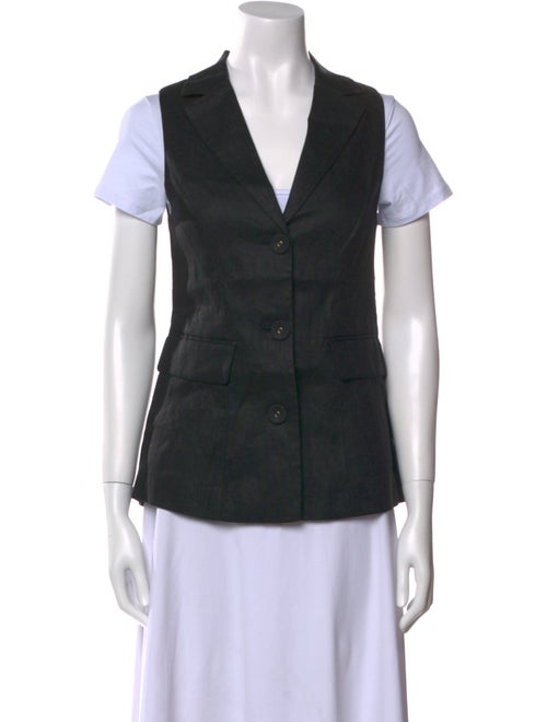 Dissh Linen V-Neck Button-Up Top