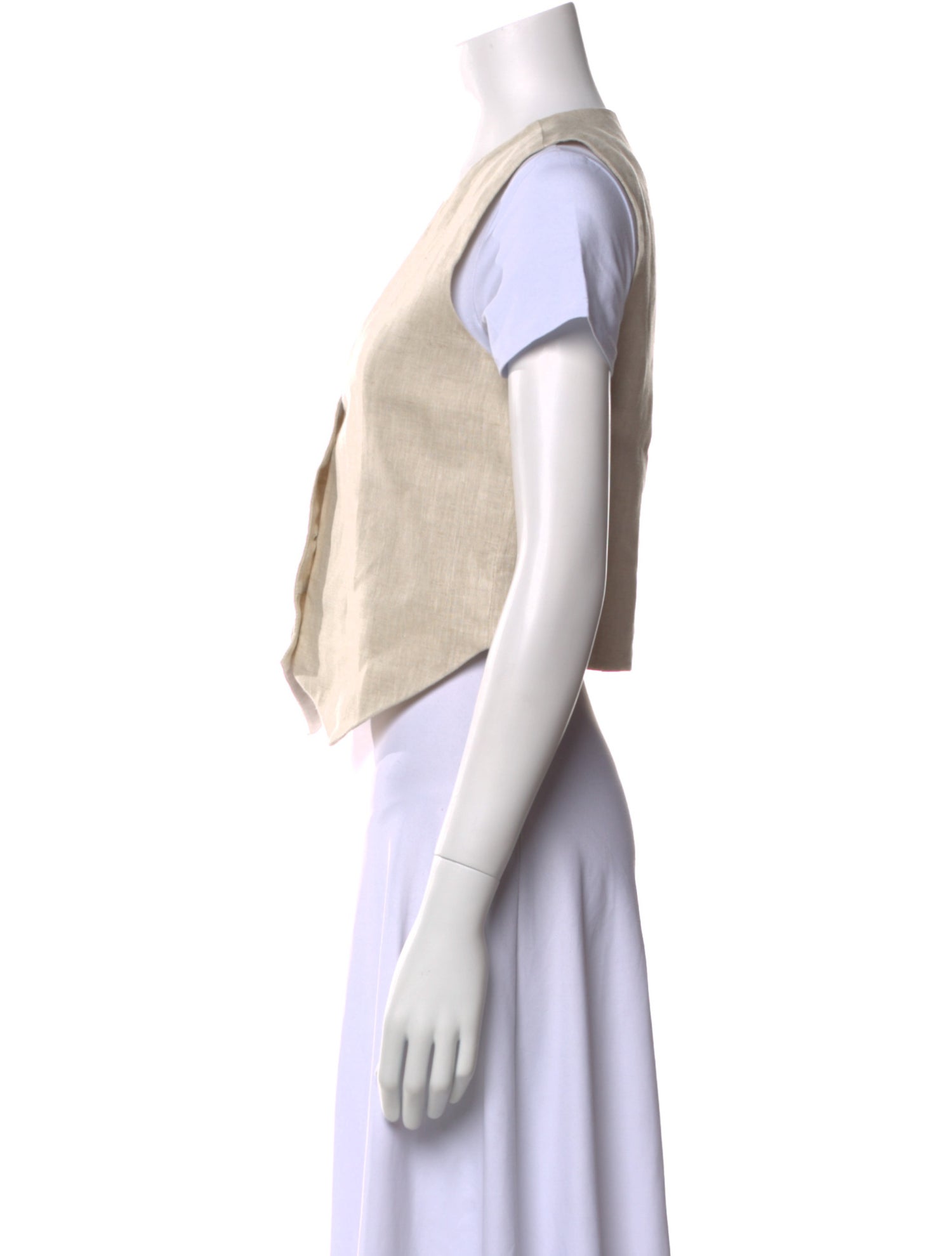 Dissh Linen V-Neck Crop Top