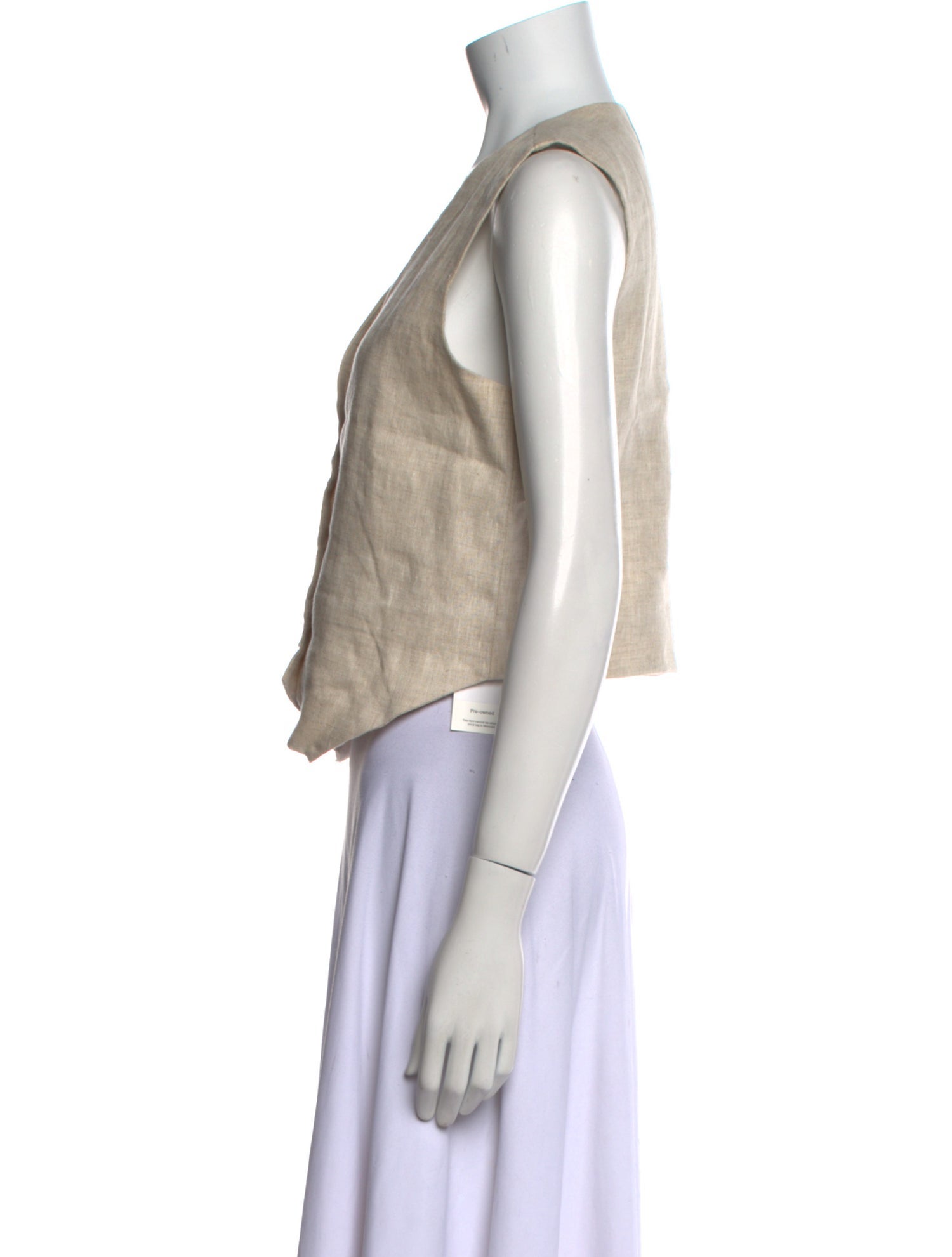 Dissh Linen V-Neck Crop Top