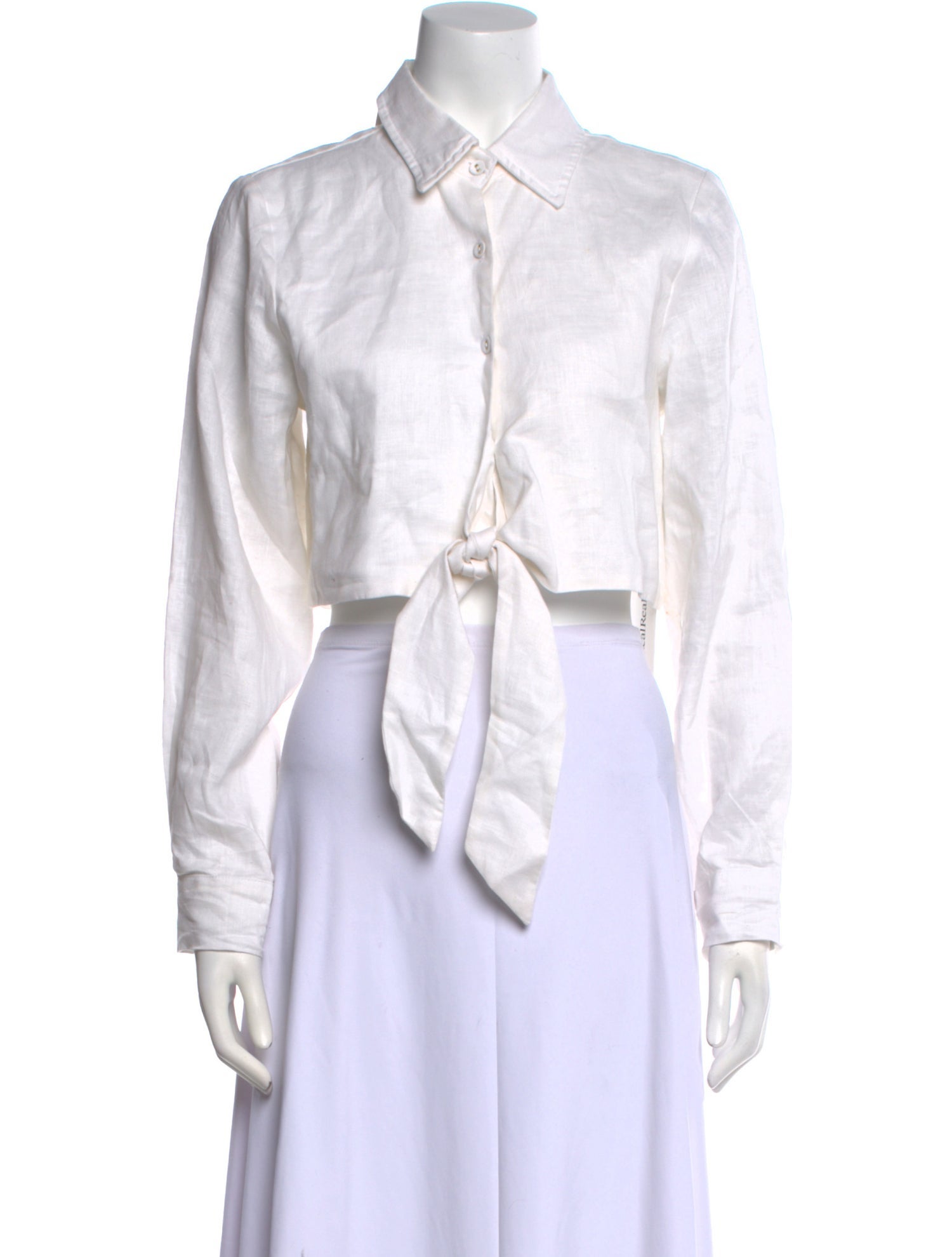 Dissh Linen Long Sleeve Crop Top