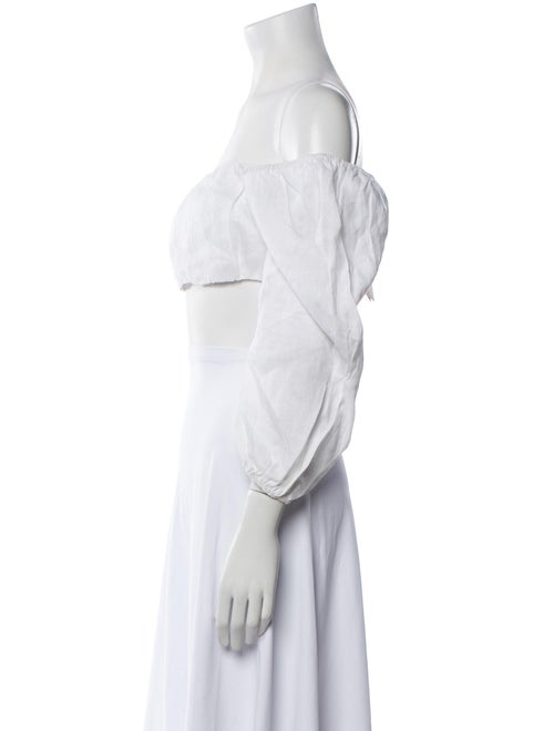 Dissh Linen Off-The-Shoulder Crop Top