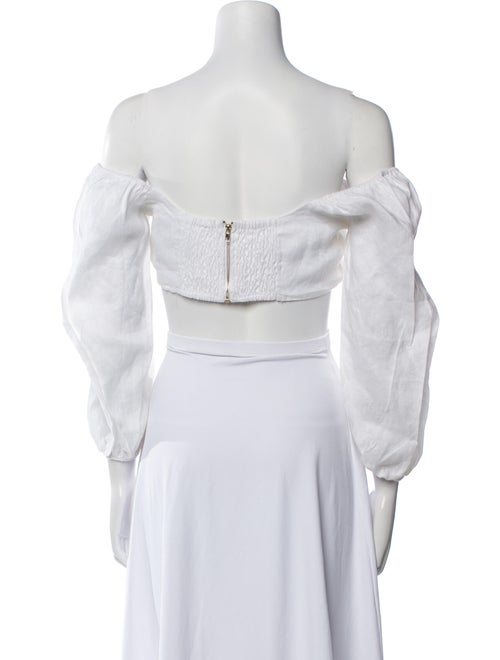 Dissh Linen Off-The-Shoulder Crop Top