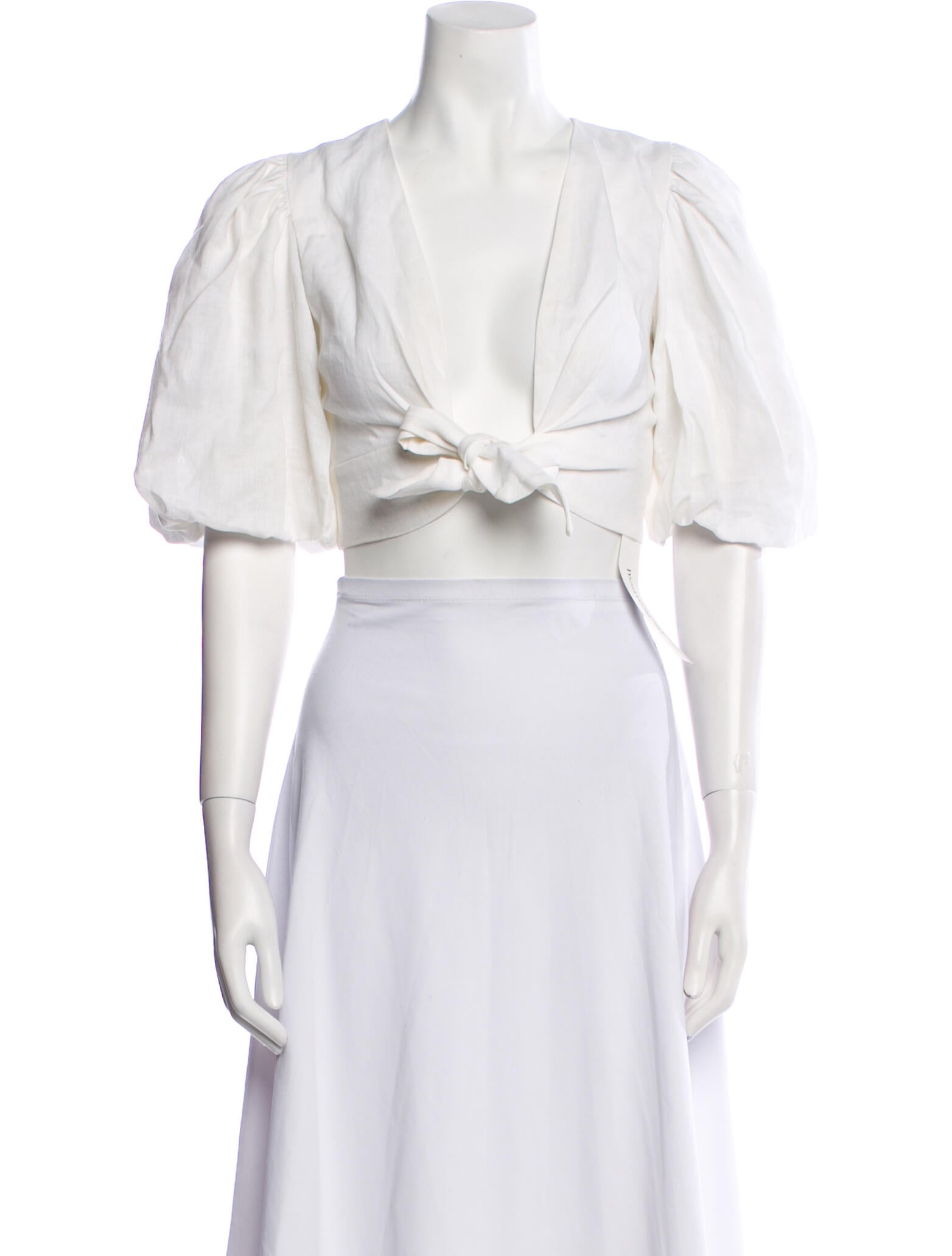 Dissh Linen V-Neck Crop Top