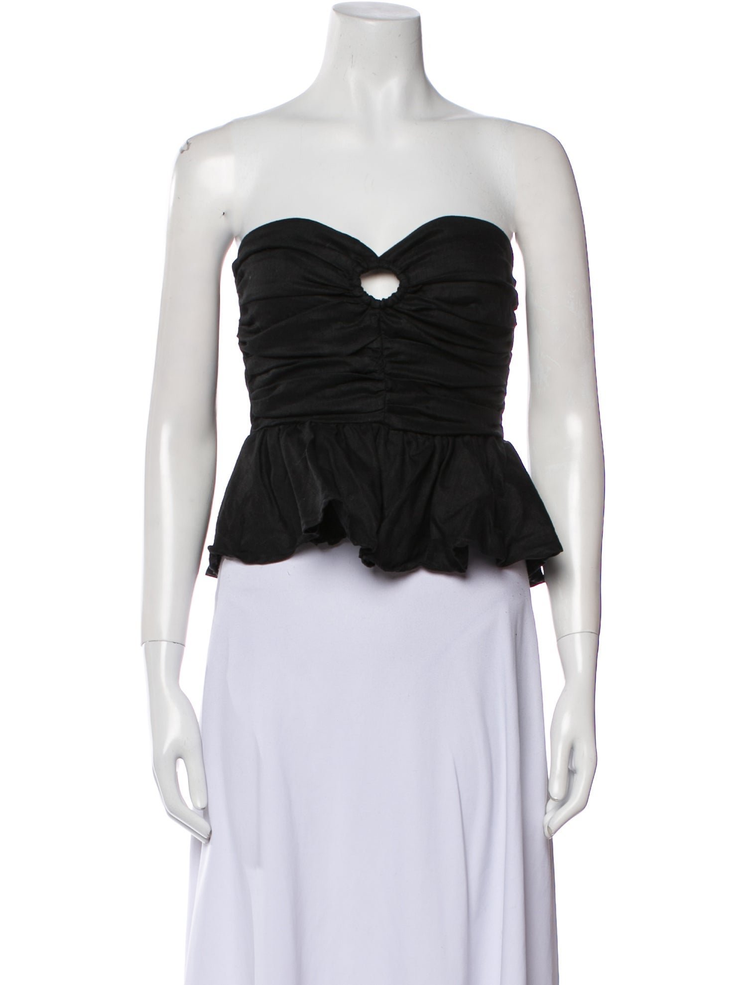 Dissh Linen Strapless Crop Top