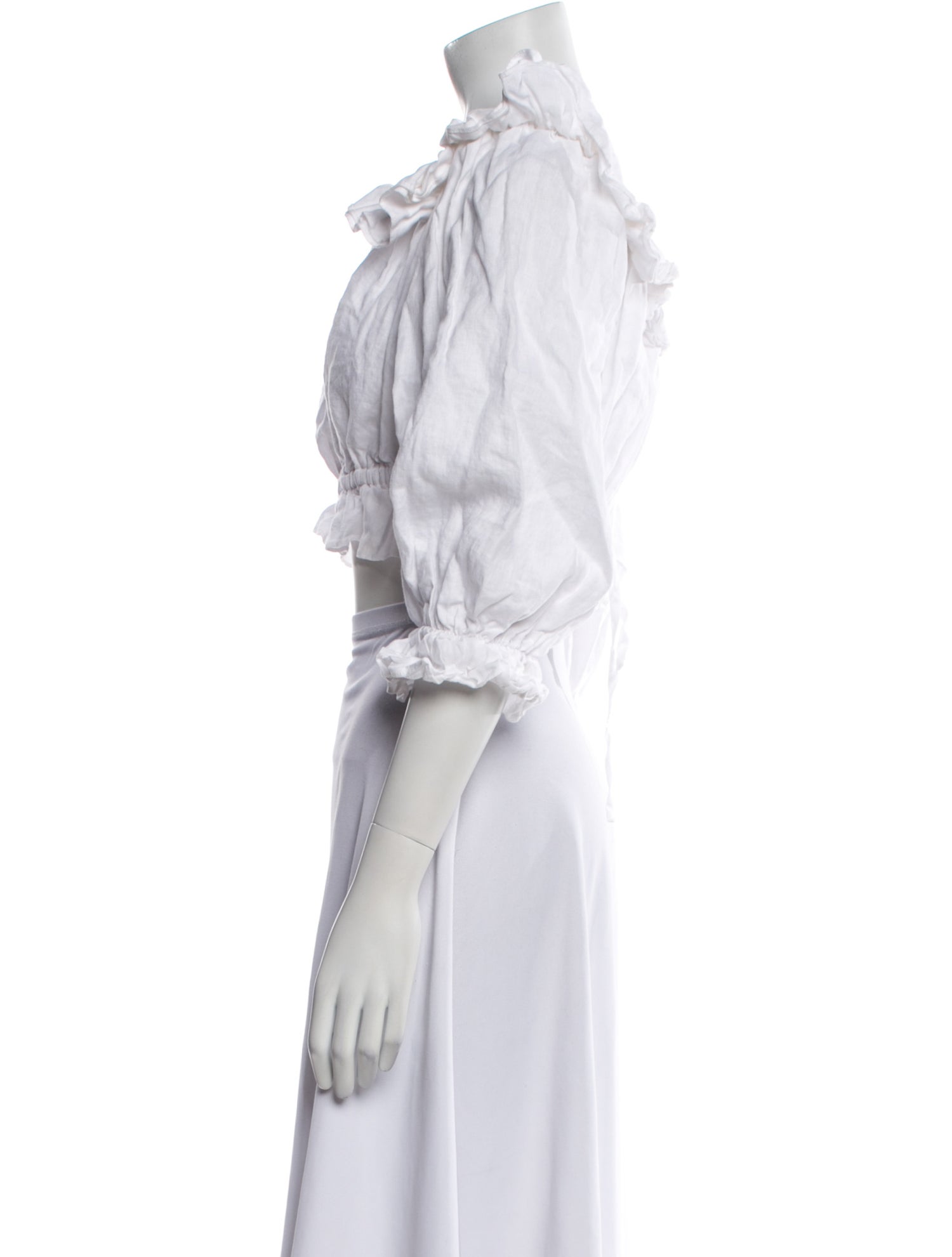 Dissh Linen Off-The-Shoulder Crop Top