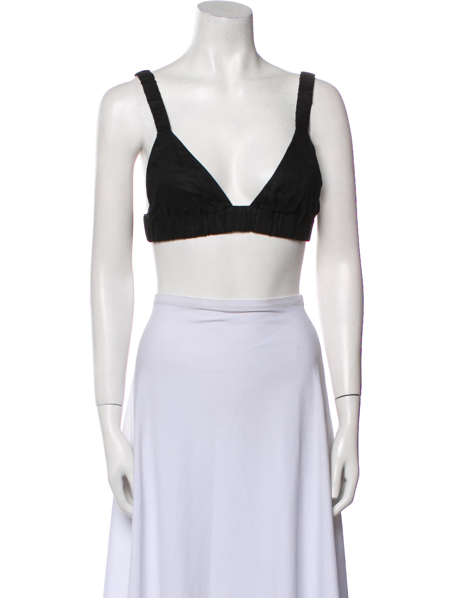 Dissh Linen V-Neck Crop Top