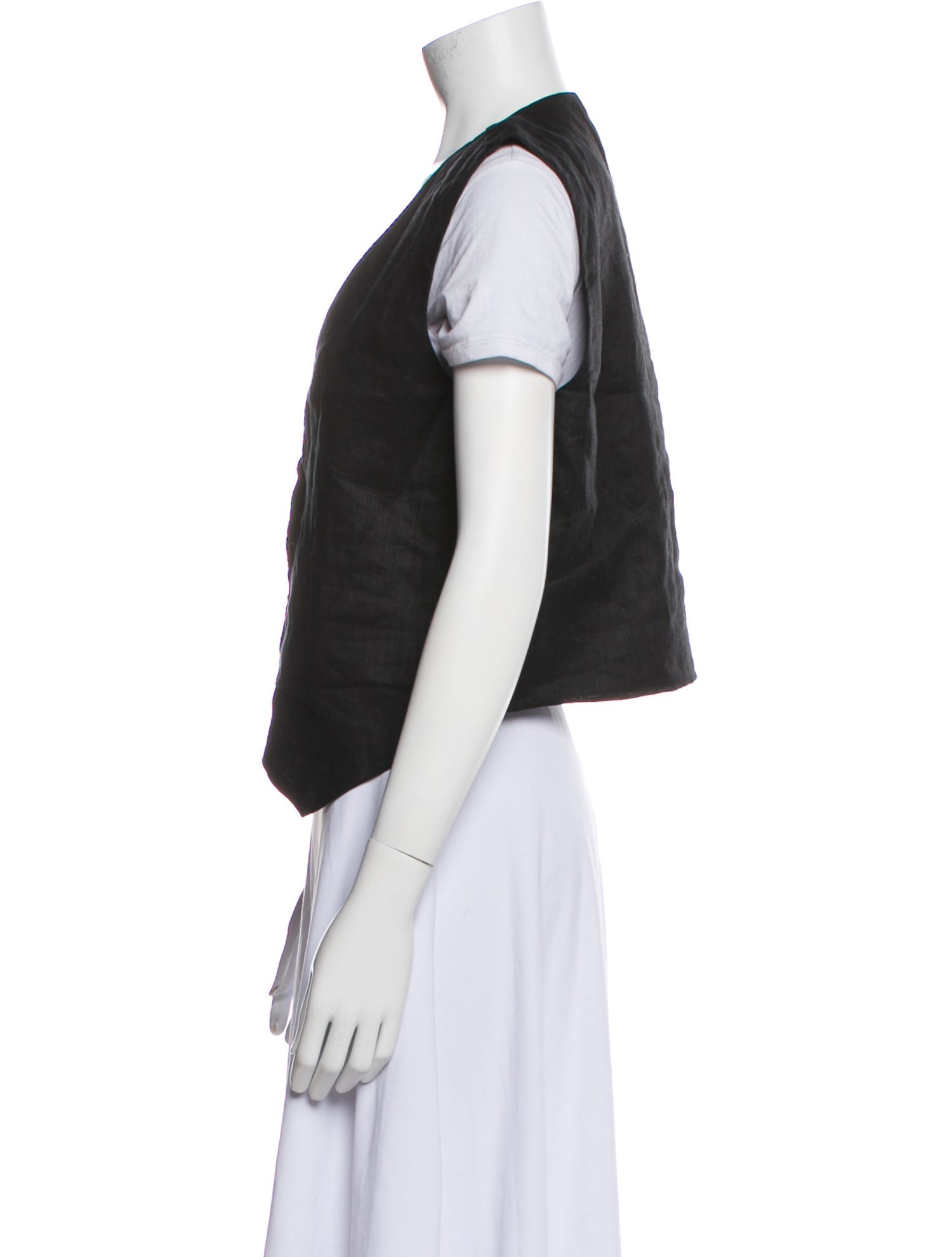 Dissh Linen V-Neck Button-Up Top